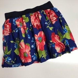 Hollister Blue Hawaiian floral skater skirt S